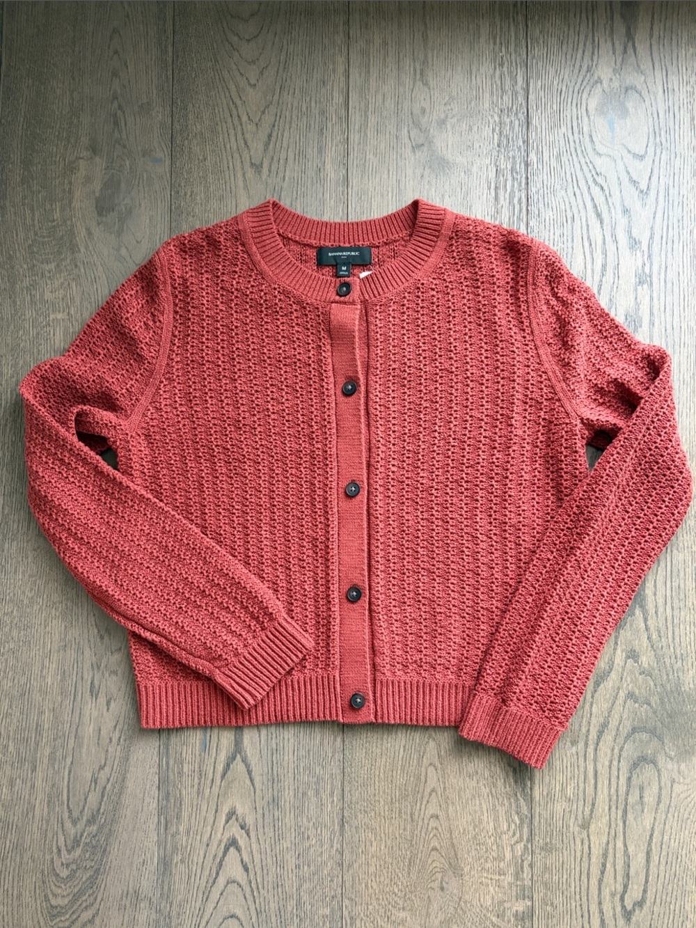 NWT Banana Republic Factory Burnt Orange Knit Button-Up Cardigan